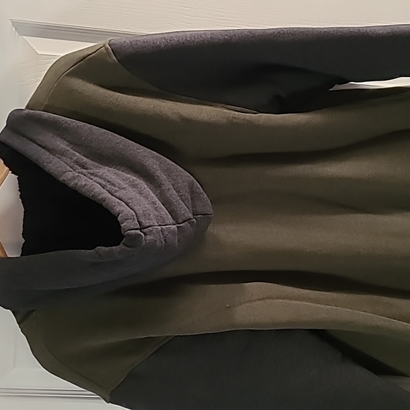 HYBRID BRAND MENS WARM SOFT WARM  ZIPPERED FOREST GREEN HOODED JACKET SIZE LARGE - Picture 6 of 11